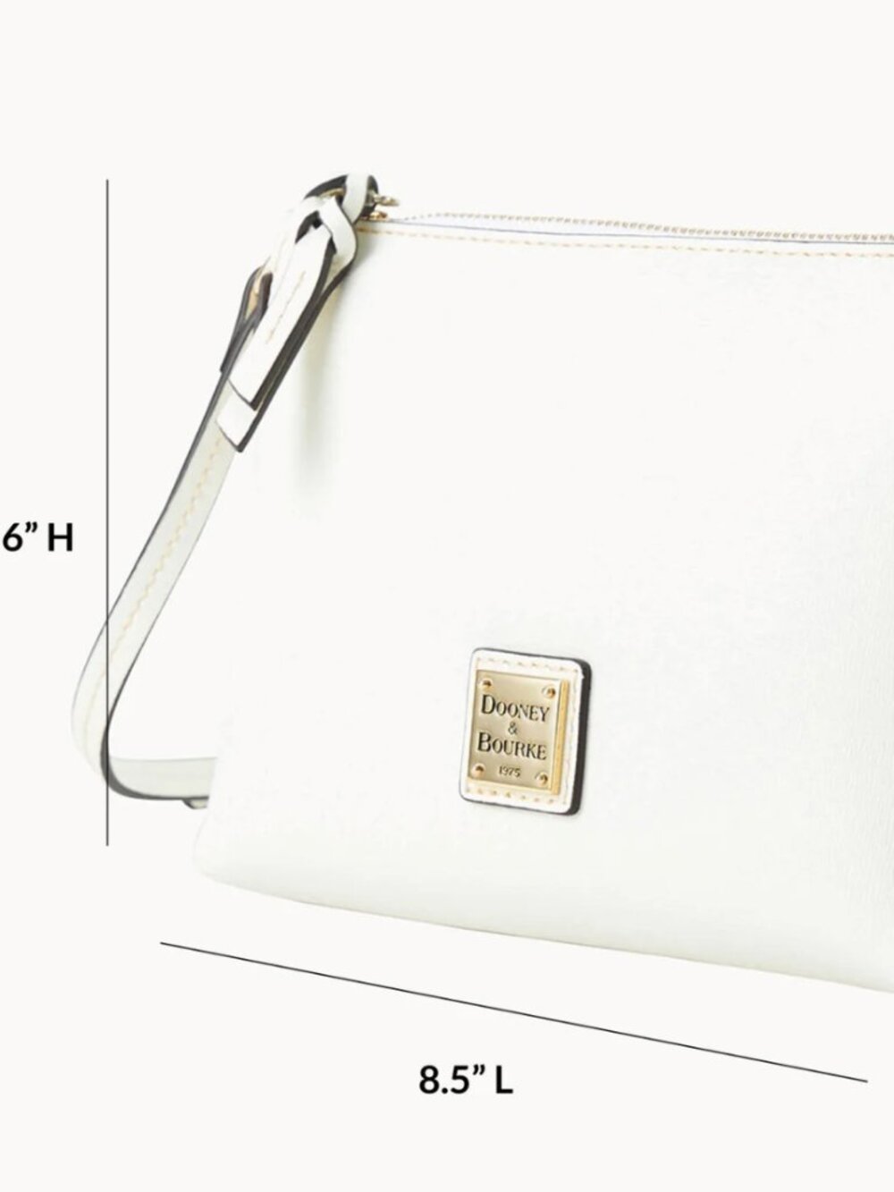 NWT Dooney & Bourke Off-White Crossbody Bag with Gold Accents - Picture 2 of 6